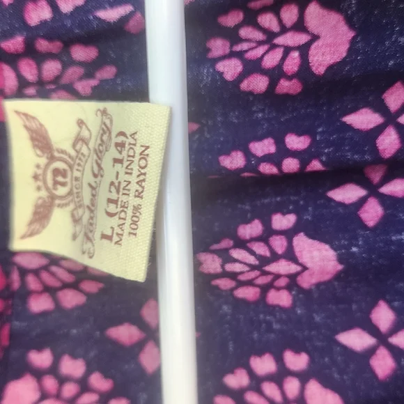 Purple and Pink Patterned Dress - Picture 3 of 3